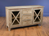 Two Door, Three Drawer Buffet, Weathered Finish