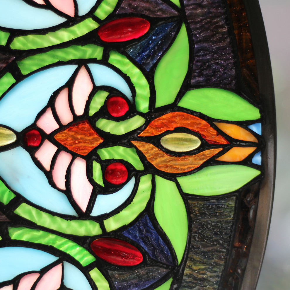 CHLOE Lighting ARABELLA Tiffany-Style Victorian Stained Glass Window Panel