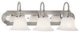 Belmont Bath Light, Brushed Nickel and Chrome Insert