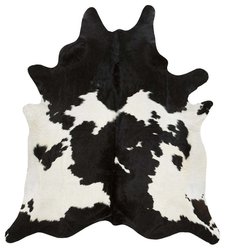 Black and White Cowhide Rug, XXL