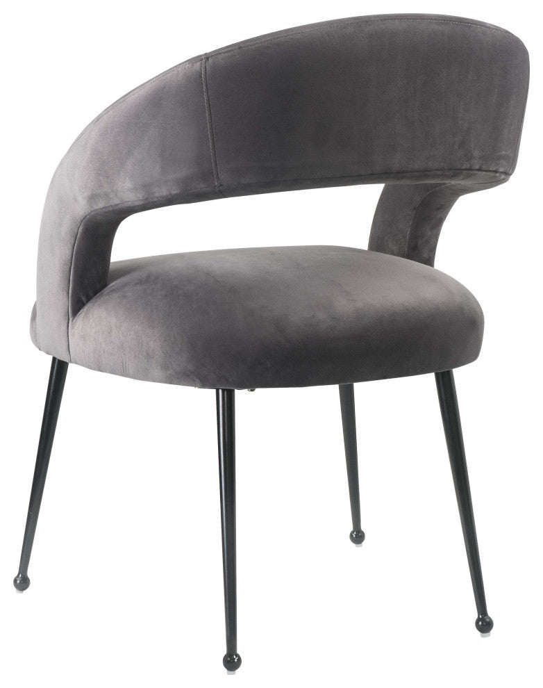 TOV Furniture Rocco Grey Velvet Dining Chair