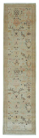 Rug N Carpet - Handmade Oriental 2' 11" x 11' 10" Runner Oushak Area Rug