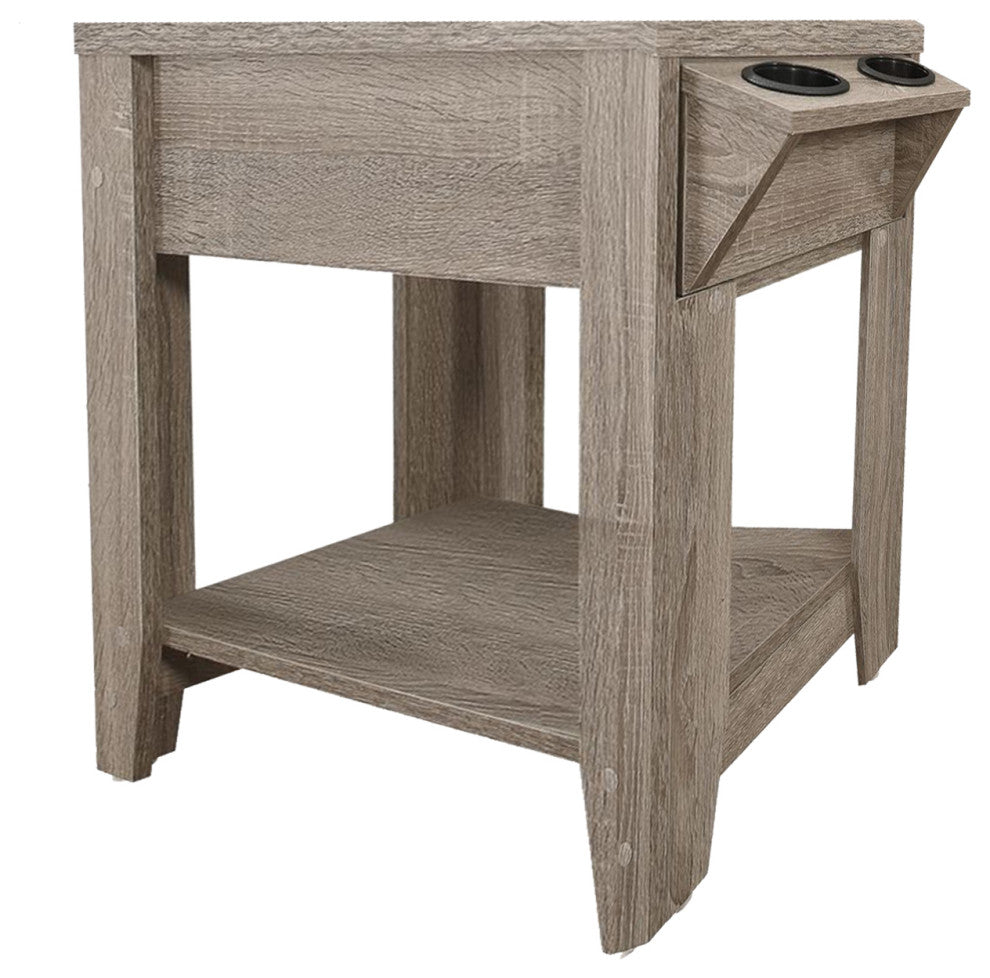 HomeRoots 28.75" x 12" x 22.5" Taupe Finish Accent Table