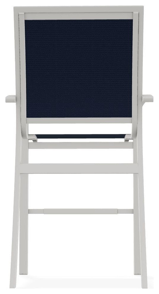 Kendall Sling Bar Height Stackable Outdoor Stool, Navy/Snow
