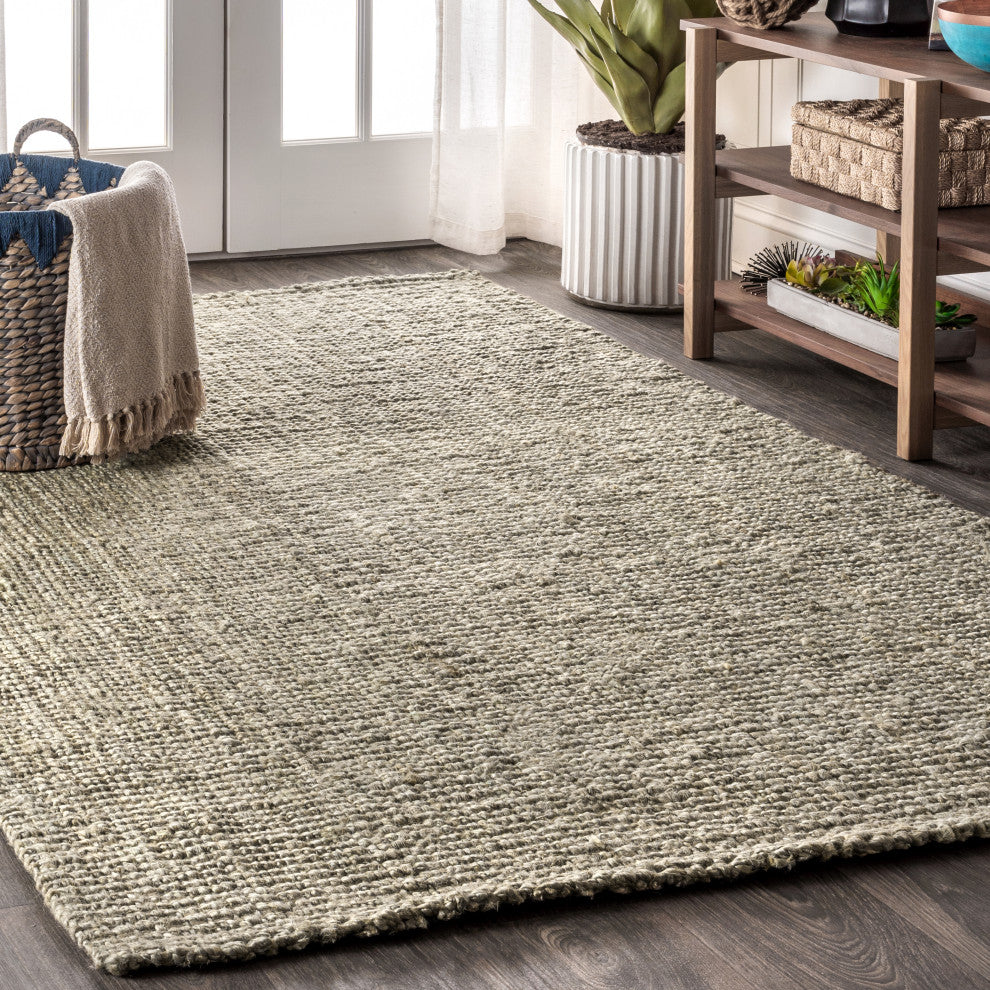 Pata Hand Woven Area Rug, Gray, 8 X 10