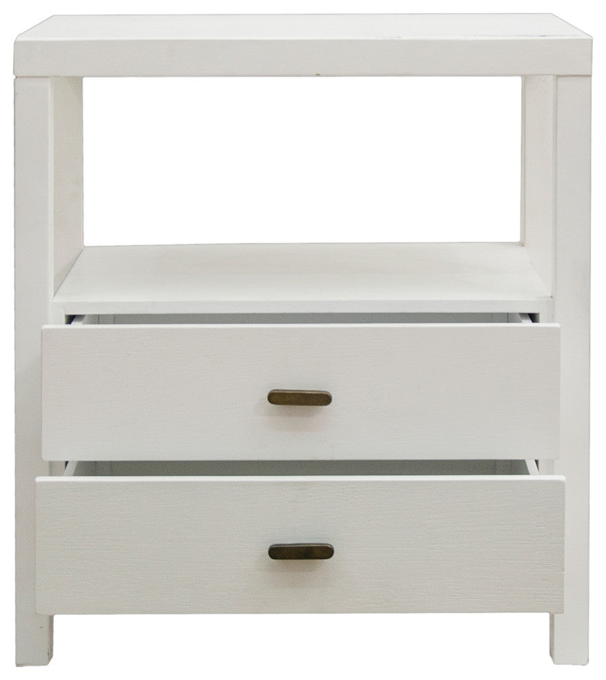East at Main Windwood 22" Wood Nightstand, White