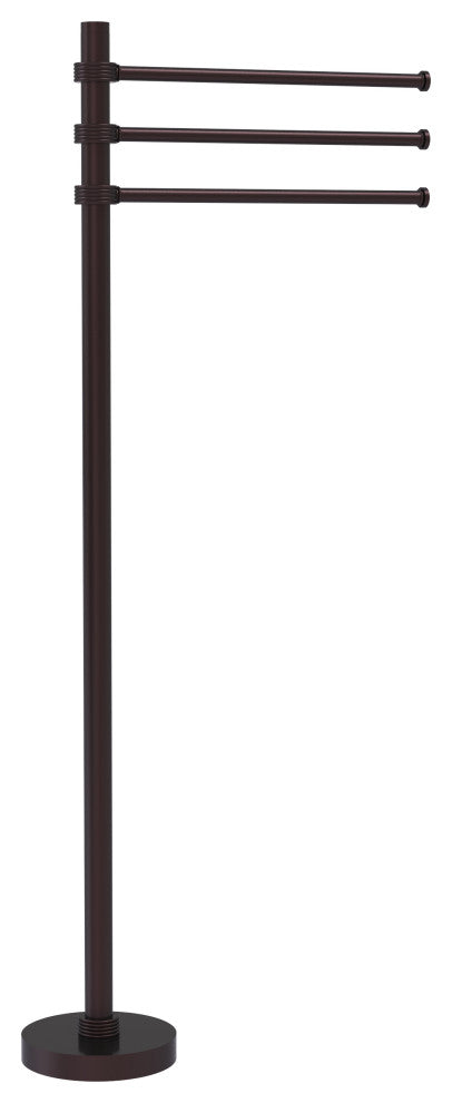 Towel Stand with 3 Pivoting 12" Arms, Antique Bronze