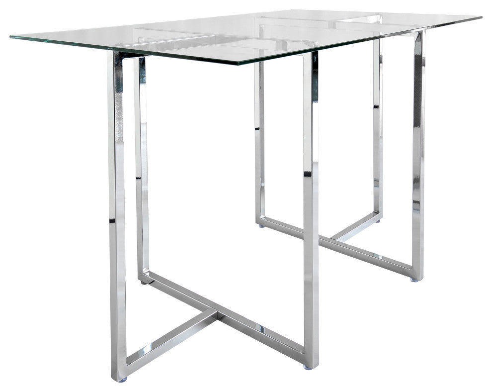 Legend Rectangular Dining Table, Chrome, 36x66