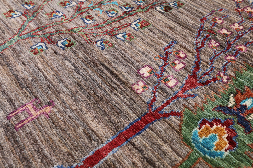 Persian Gabbeh Tribal Hand Knotted Rug 5' 7" X 7' 9" Q7298