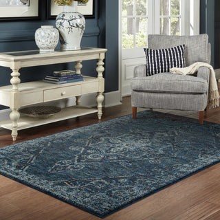 Adeline Overscale Medallion Area Rug, Blue, 5'3"x7'3"