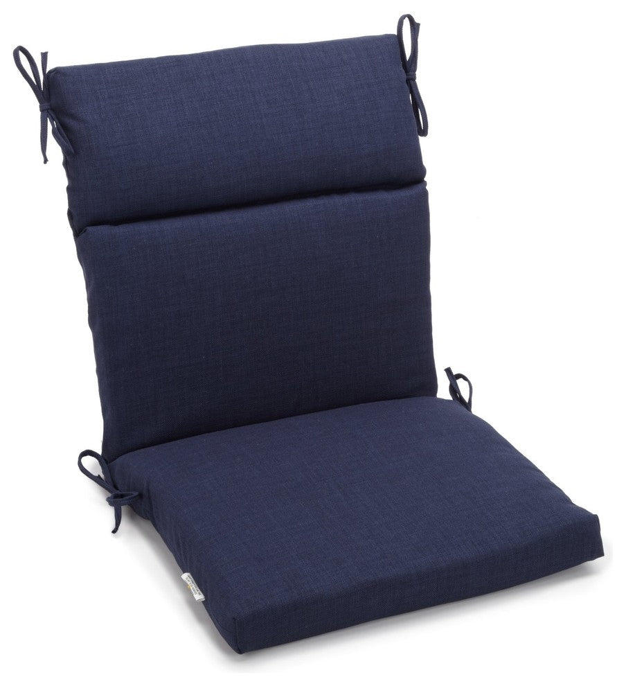 22"x45" Spun Polyester Outdoor Squared Seat/Back Chair Cushion, Azul