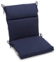 22"x45" Spun Polyester Outdoor Squared Seat/Back Chair Cushion, Azul