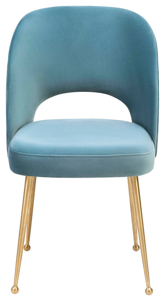 Swell Sea Blue Velvet Chair - Blue