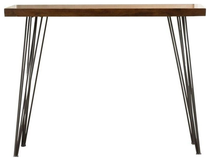 GDF Studio Regent Natural Finish Firwood Faux Live Edge Console Table