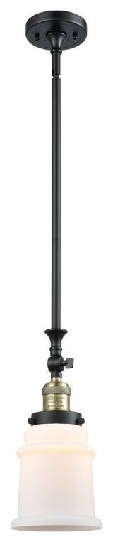 Canton 1-Light Mini Pendant, Black Antique Brass, Matte White