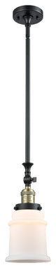 Canton 1-Light Mini Pendant, Black Antique Brass, Matte White