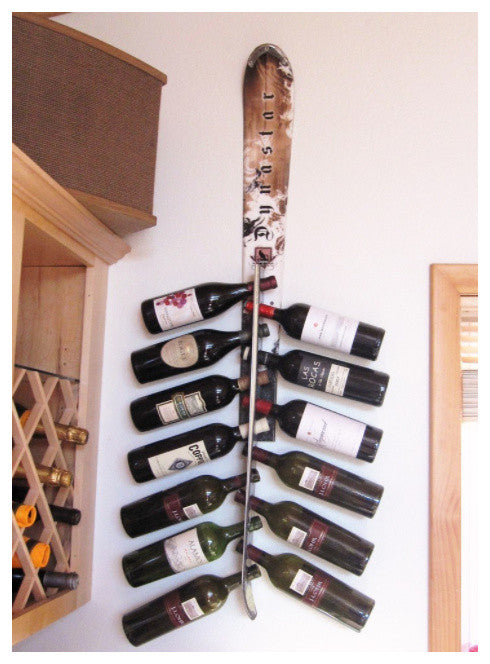 Wall Mounted Snow Ski Wine Rack