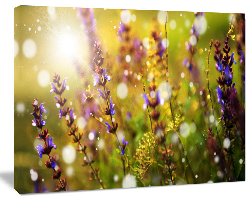 Beautiful Purple Wild Flowers, Large Floral Canvas Art Print, 20"x12"
