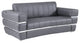 Ferrara Genuine Italian Leather Modern Loveseat Dark Gray
