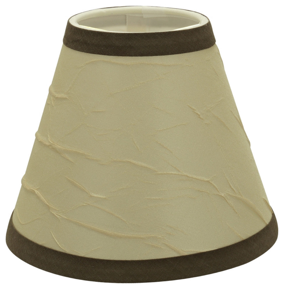 32121-6 Small Hardback Empire  Chandelier Clip On Lamp Shade Beige 3"x6"x5"