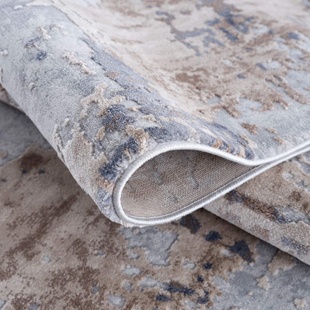 8' X 10' Beige Abstract Dhurrie Area Rug