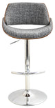 Fabrizzi H Adjustable Barstool With Swivel, Walnut/Gray