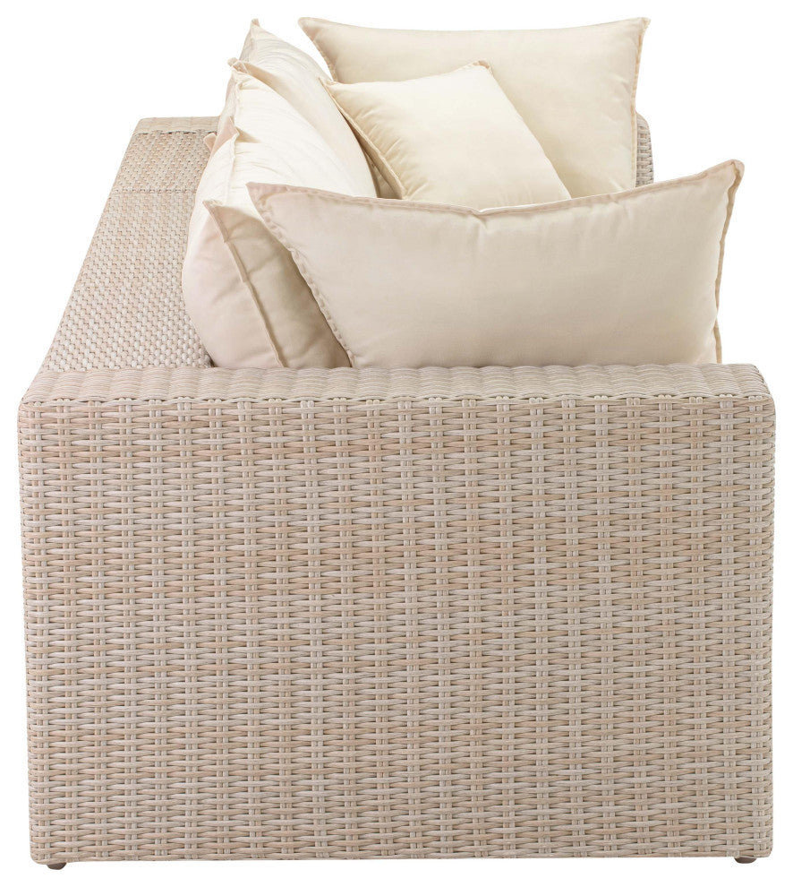Cali Natural Wicker Outdoor Living Room Set