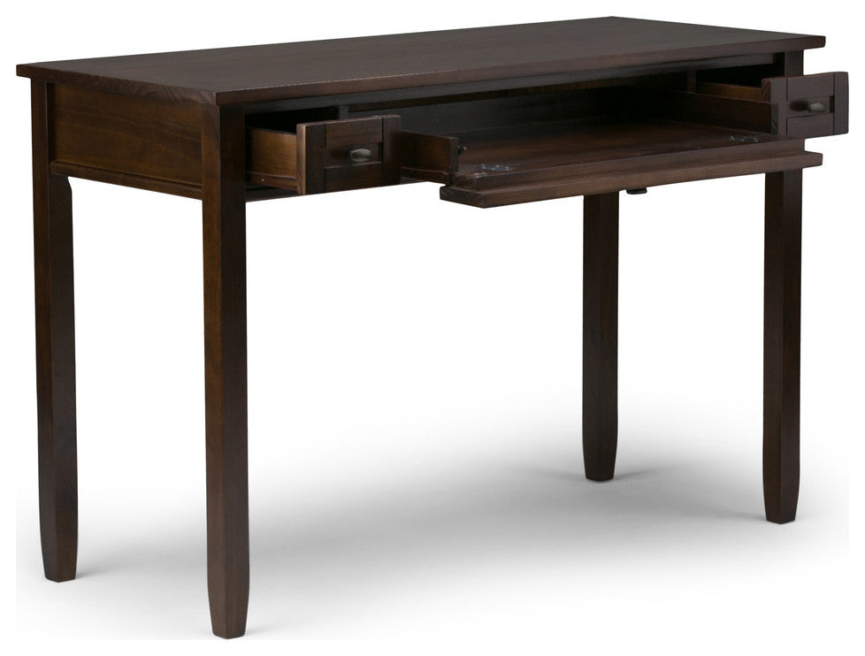 Warm Shaker Solid Wood Desk, Dark Tobacco Brown