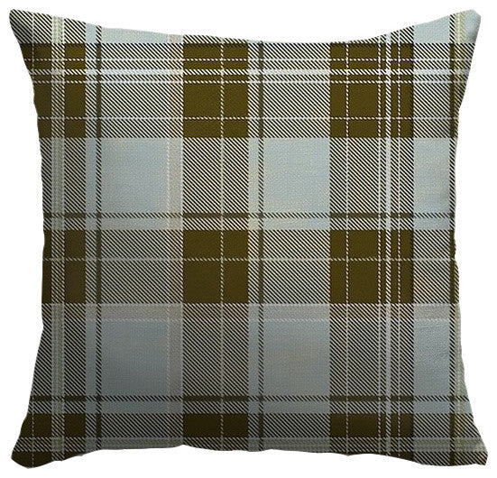 "Green Madras Plaid Tweed" Outdoor Pillow 20"x20"