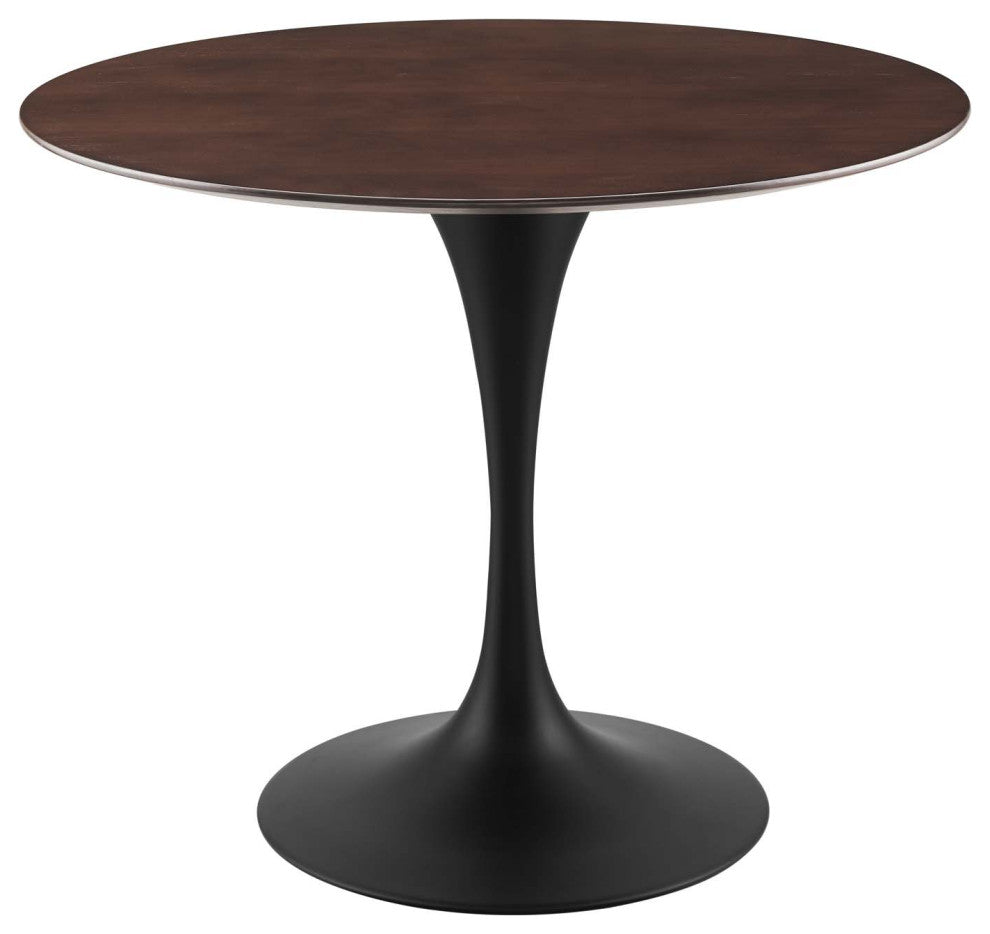 Dining Table, Round, Wood, Black Dark Brown, Modern, Cafe Bistro Restaurant