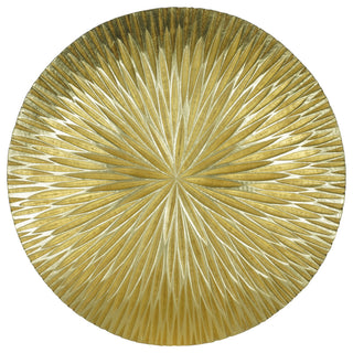 Golden Pine Wood Carving Plate Wall DÃ©cor