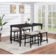 5-piece Rectangular Spindle Leg Counter Height Dining Set Oatmeal and Black