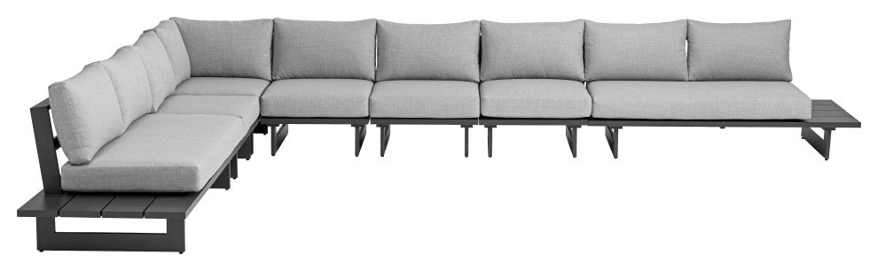 Maldives Grey Water Resistant Fabric Outdoor Patio Modular Sectional