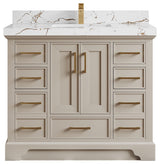 Charlotte 42" Single Sink Bath Vanity in Fine Grain 2" Viola Brown