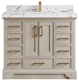 Charlotte 42" Single Sink Bath Vanity in Fine Grain 2" Viola Brown