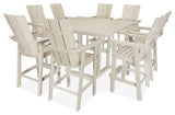 POLYWOOD Modern Adirondack 9-Piece Farmhouse Bar Set