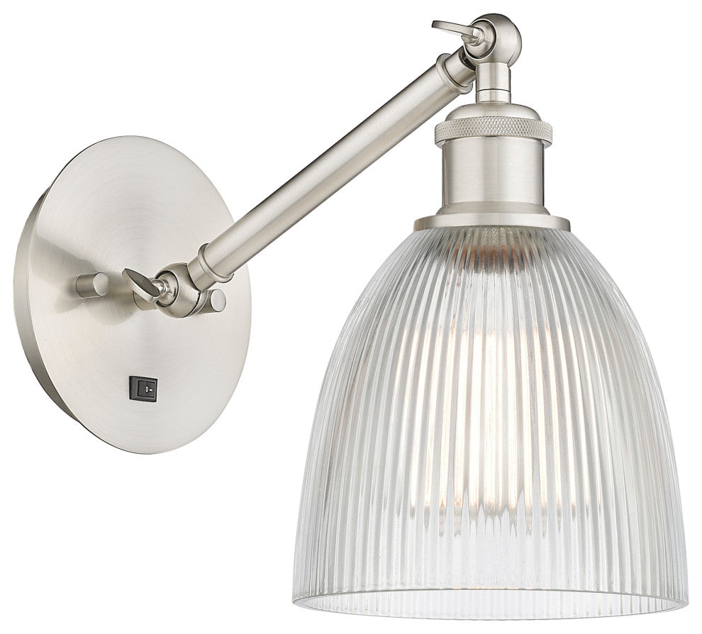 Innovations 317-1W-SN-G382 Castile 1 Light Sconce, Brushed Satin Nickel