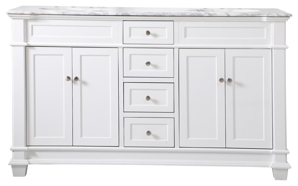 Home Living 60" Double Bathroom Vanity Set, White