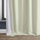 Italian Faux Linen Curtain Single Panel, Gravity Ivory, 50"x108"