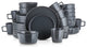 Stone Lain Celina Stoneware 32 Piece Dinnerware Set, Gray Matte