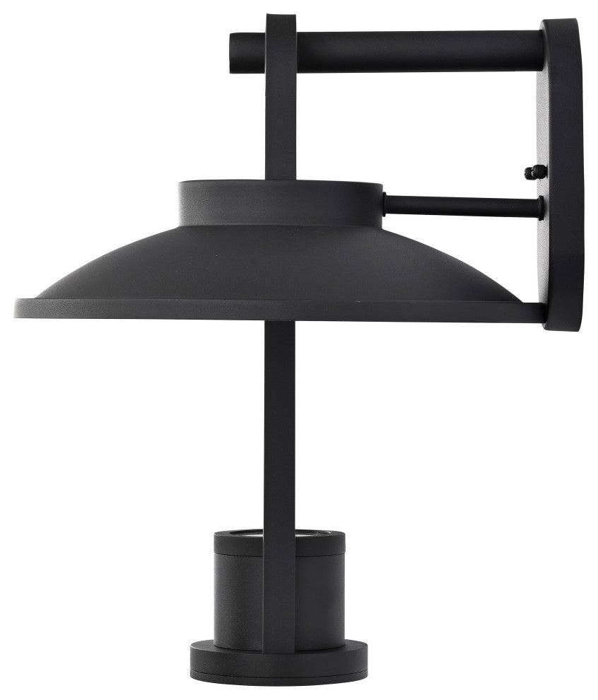 Harriman 12W LED Medium Wall Lantern, Matte Black/Aluminum Shade