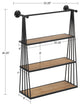 Nevin Wall-Mounted Hanging Shelf, Rustic Brown/Black 23x30