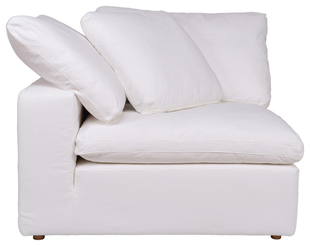 First of A Kind Clay Corner Chair Livesmart Fabric White