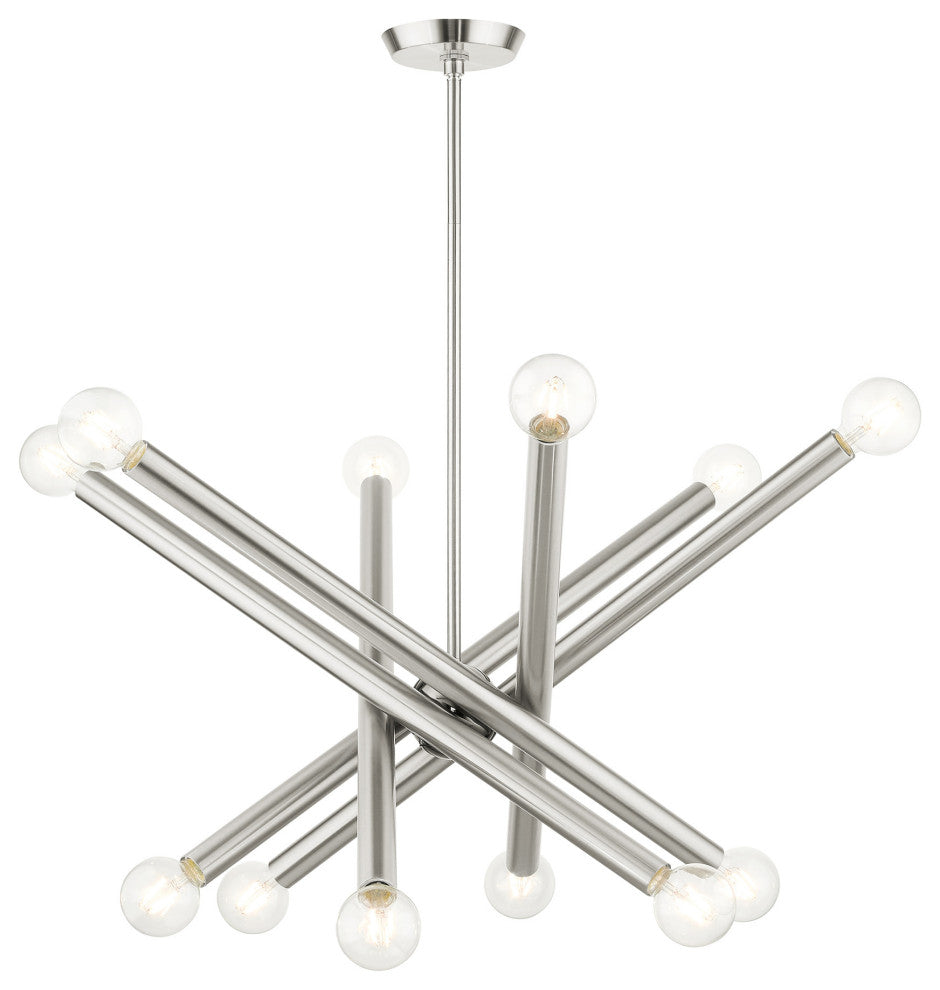 Brushed Nickel Modern, Urban, Sputnik, Dynamic, Timeless Chandelier