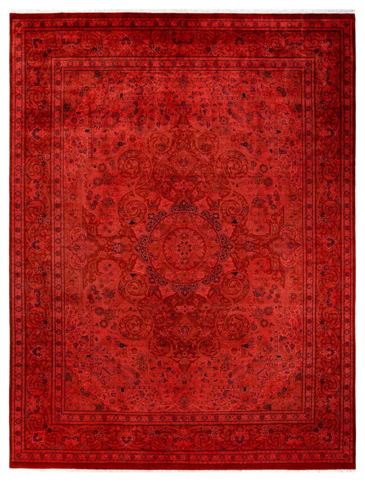 Fine Vibrance, One-of-a-Kind Hand-Knotted Area Rug Orange, 9'0"x11'10"