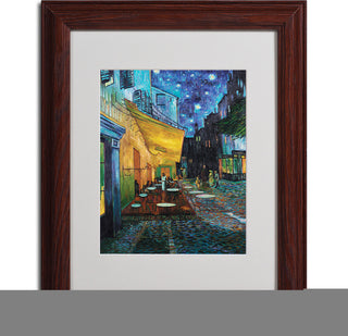 'Cafe Terrace' Matted Framed Canvas Art by Vincent van Gogh