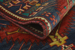 Fine Vintage Distressed Churchil Navy/Red Runner, 2'7x13'9