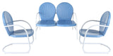 Griffith 3-Piece Metal Outdoor Conversation Seating Set, Sky Blue