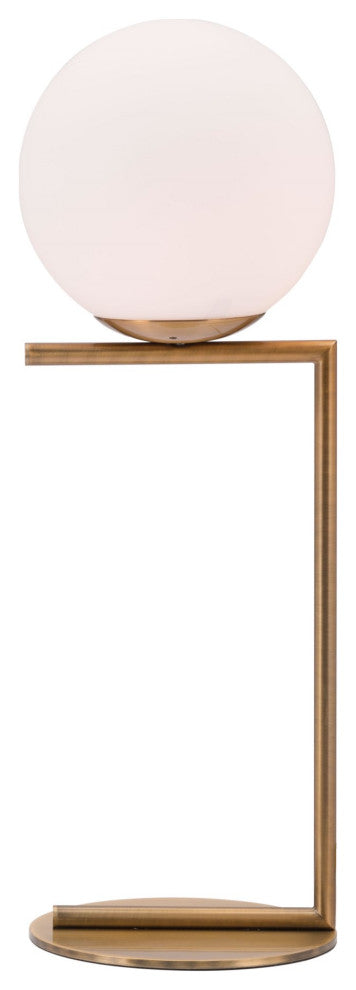 Table Lamp, Glass, Steel Metal, Brass, Gold, White, Kitchen Lounge Cafe Bistro