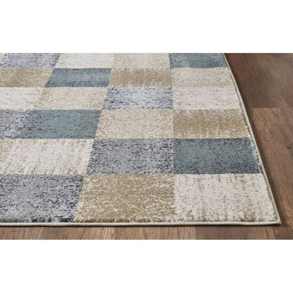 KAS Avalon 5617 Ivory Checkered Area Rug, 5'3" x 7'7"